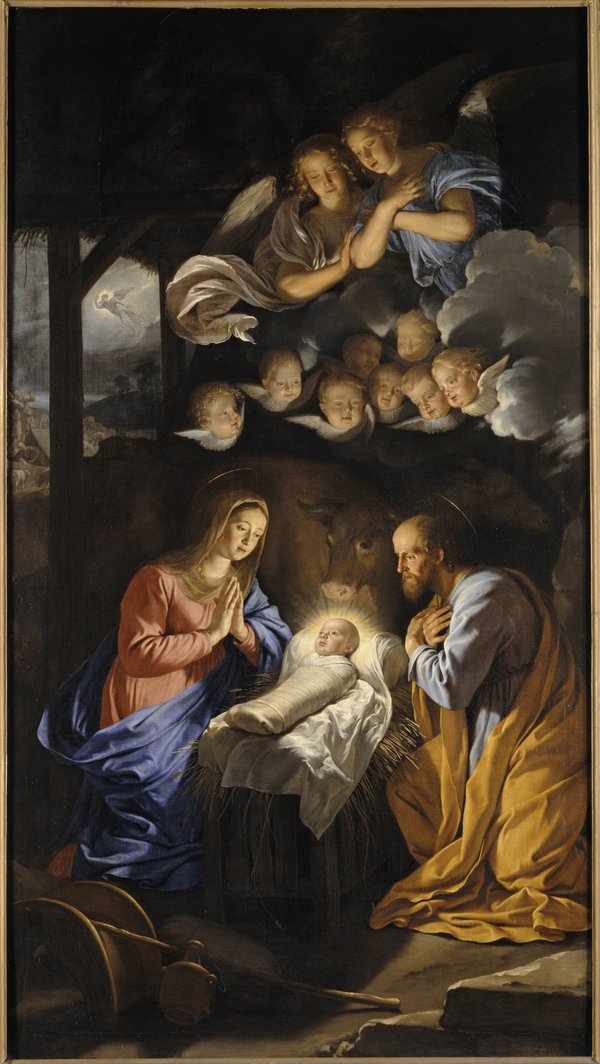 Photo du tableau La Nativité, peint par Philippe de Champaigne vers 1643, conservé au Palais des Beaux Arts de Lille